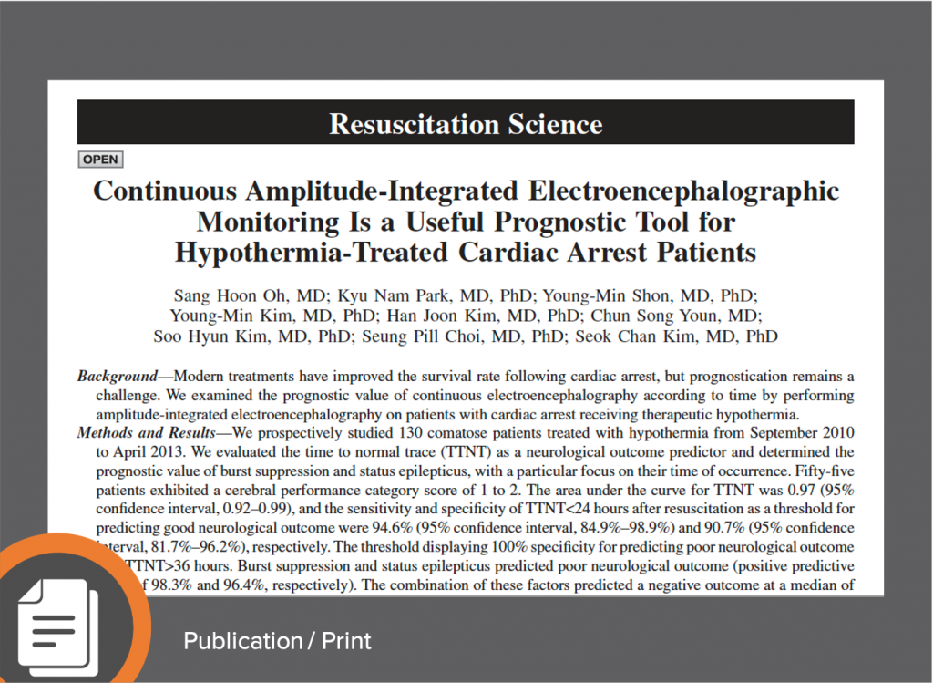 Knight, A. et al. (2013) The Incidence of Seizures in Patients Undergoing Therapeutic Hypothermia After Resuscitation From Cardiac Arrest. Epilepsy Res. 106(3):396-402. https://doi.org/10.1016/j.eplepsyres.2013.06.018