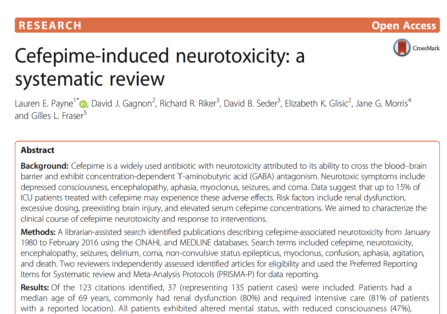 Cefepime-induced neurotoxicity: a systematic review