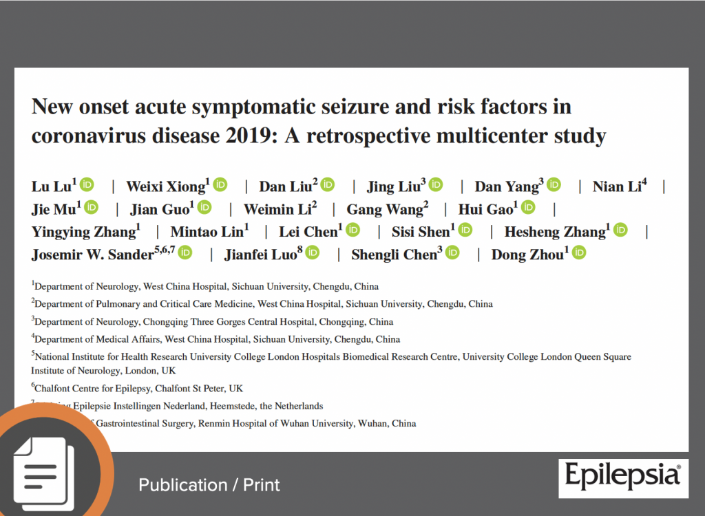 New onset acute symptomatic seizure and risk factors in coronavirus disease 2019: A retrospective multicenter study
