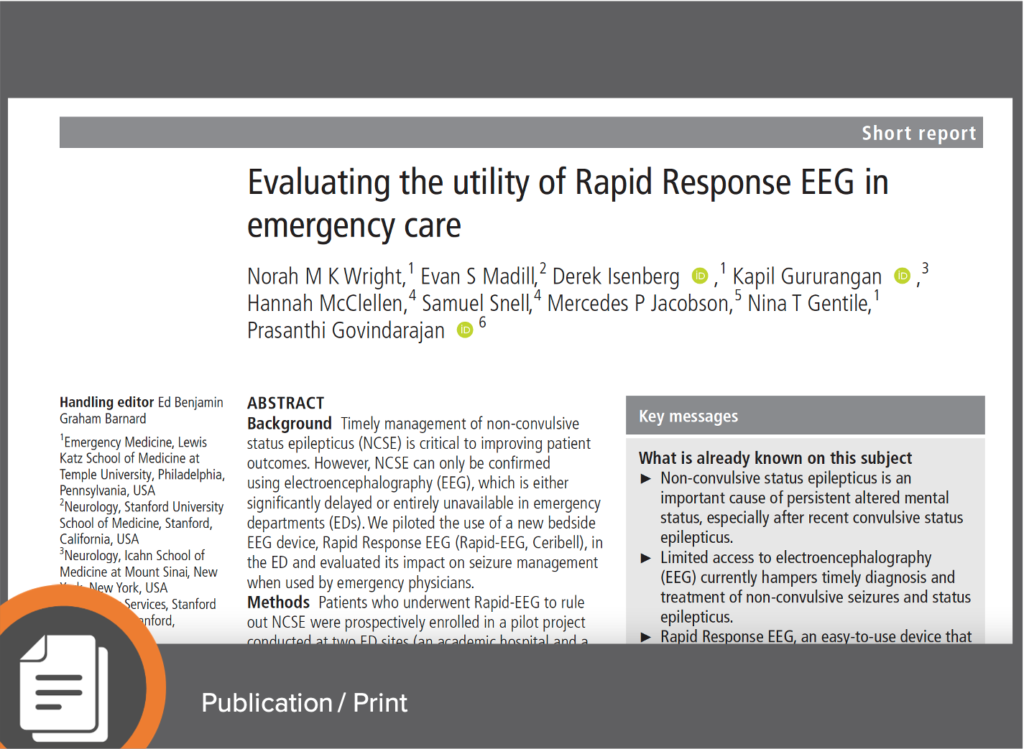 Evaluating the utility of Rapid Response EEG in emergency care